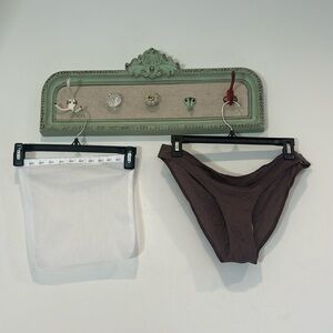 Skin organic cotton bikini brief women’s XL aubergine And storage pouch New